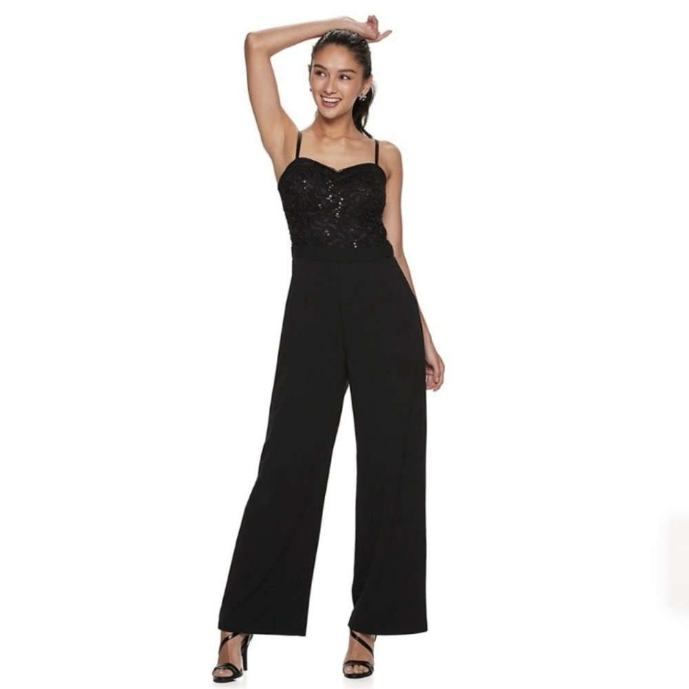 NWT Candies Lace Bodice Bra Cup Jumpsuit